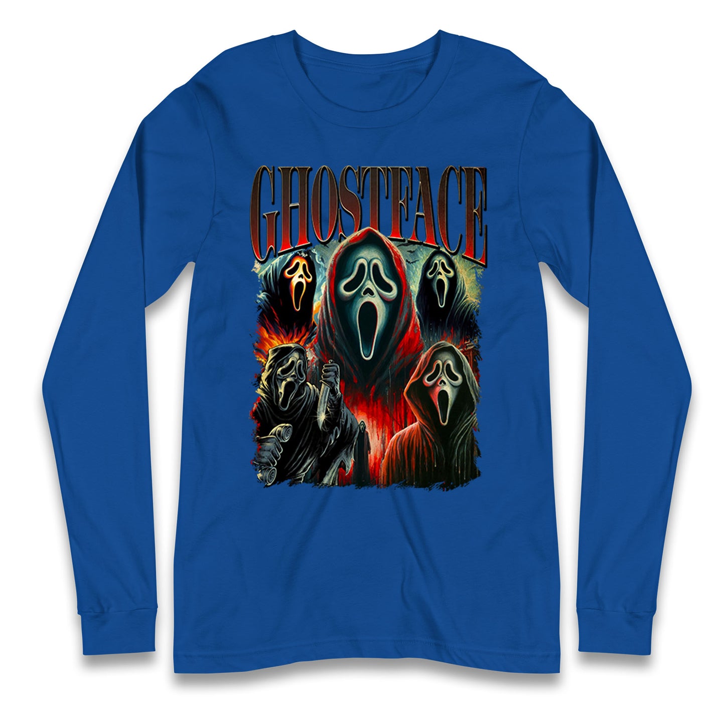 Ghost Face Halloween Bootleg Long Sleeve T Shirt