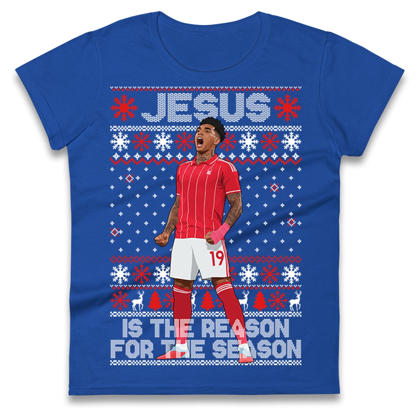 Nottm Forest FC Christmas Ladies T Shirt