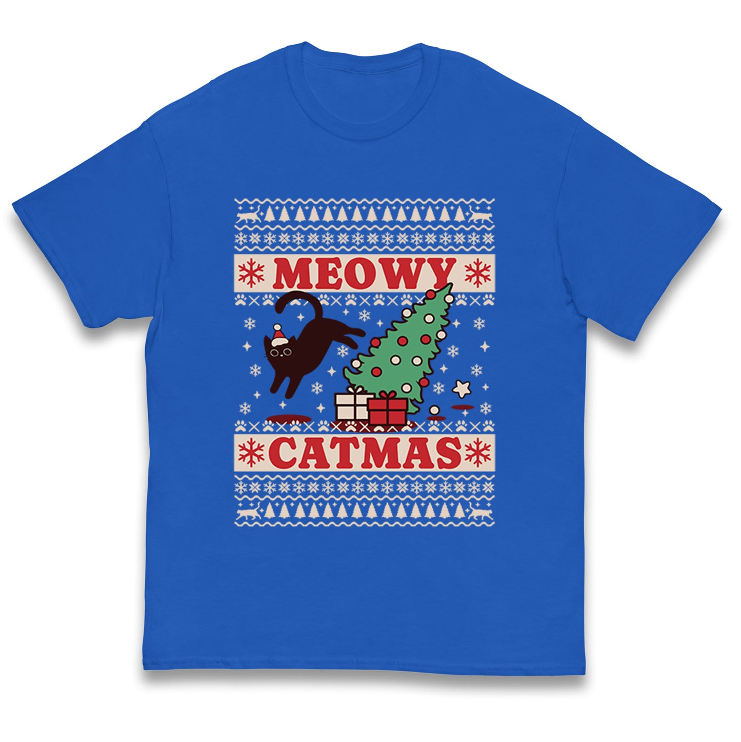 Christmas Cat Kids T Shirt