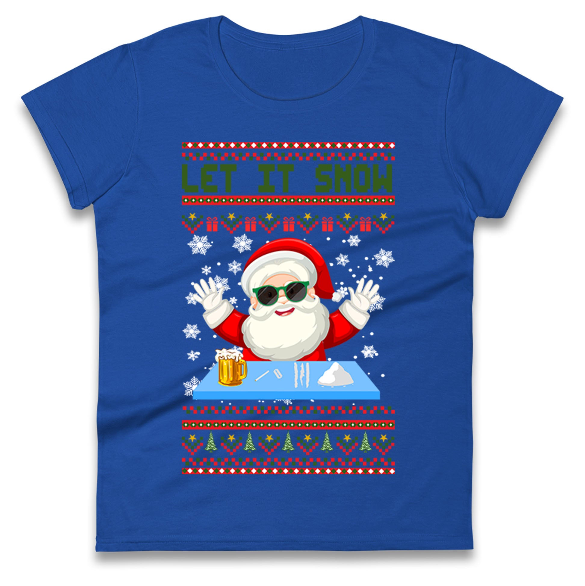 Santa Claus Christmas Ladies T Shirt