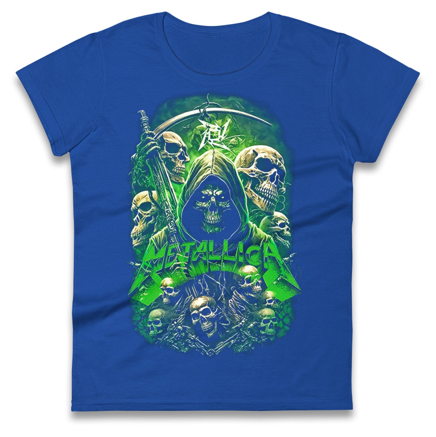 Metallica Green Skulls Ladies T Shirt