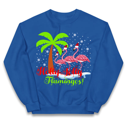 Holly Jolly Flamingos Christmas Kids Jumper