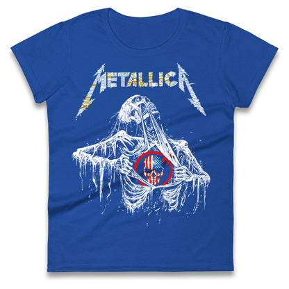 Metallica USA Skull Ladies T Shirt 