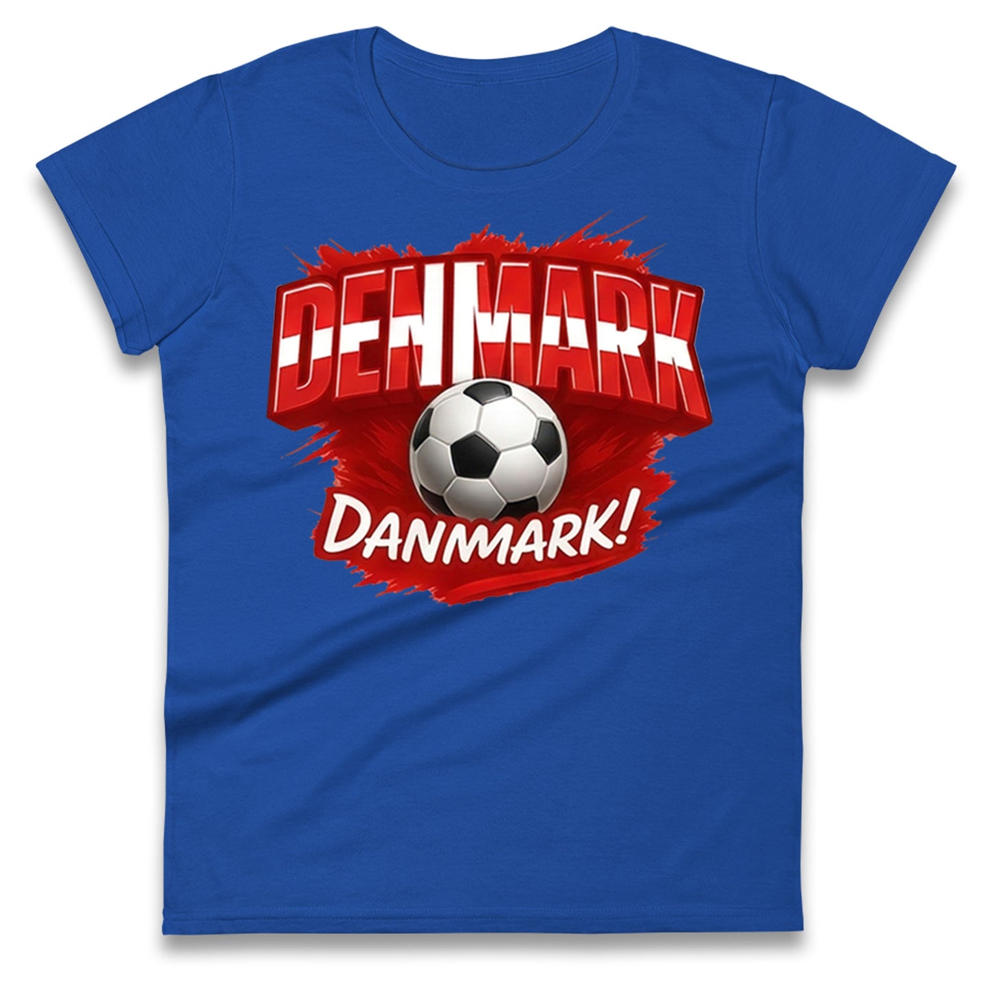 Denmark Retro World Cup Ladies T Shirt 