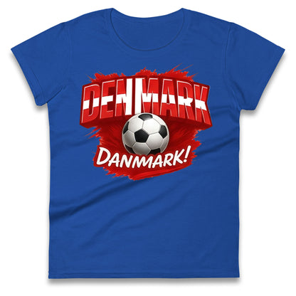 Denmark Retro World Cup Ladies T Shirt 