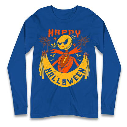 Jack Skellington Happy Halloween Long Sleeve T Shirt