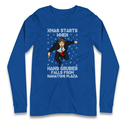hans gruber falling long sleeve t shirt