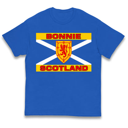 Bonnie Scotland Football Flag Kids T Shirt
