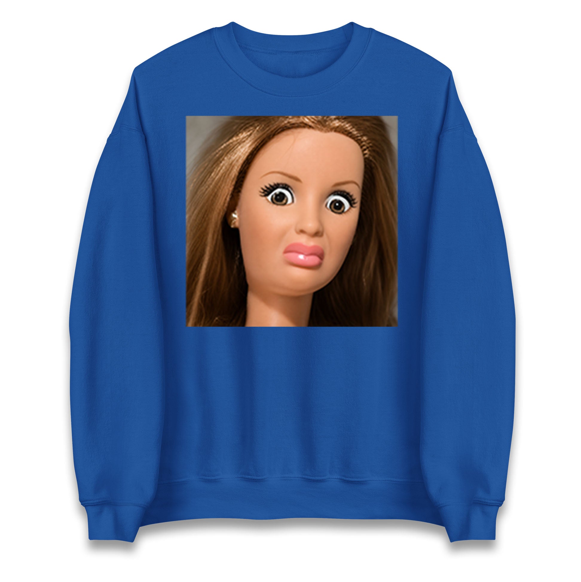 Funny Distressed Doll Face Meme Jumper