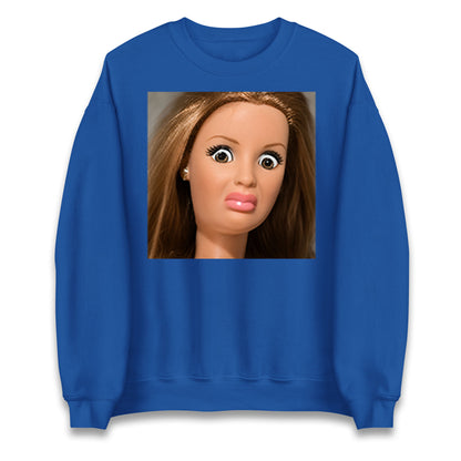 Funny Distressed Doll Face Meme Jumper