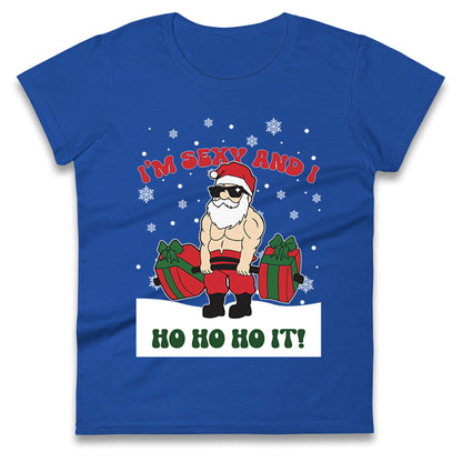 Santa Claus Ho Ho Ho Ladies T Shirt