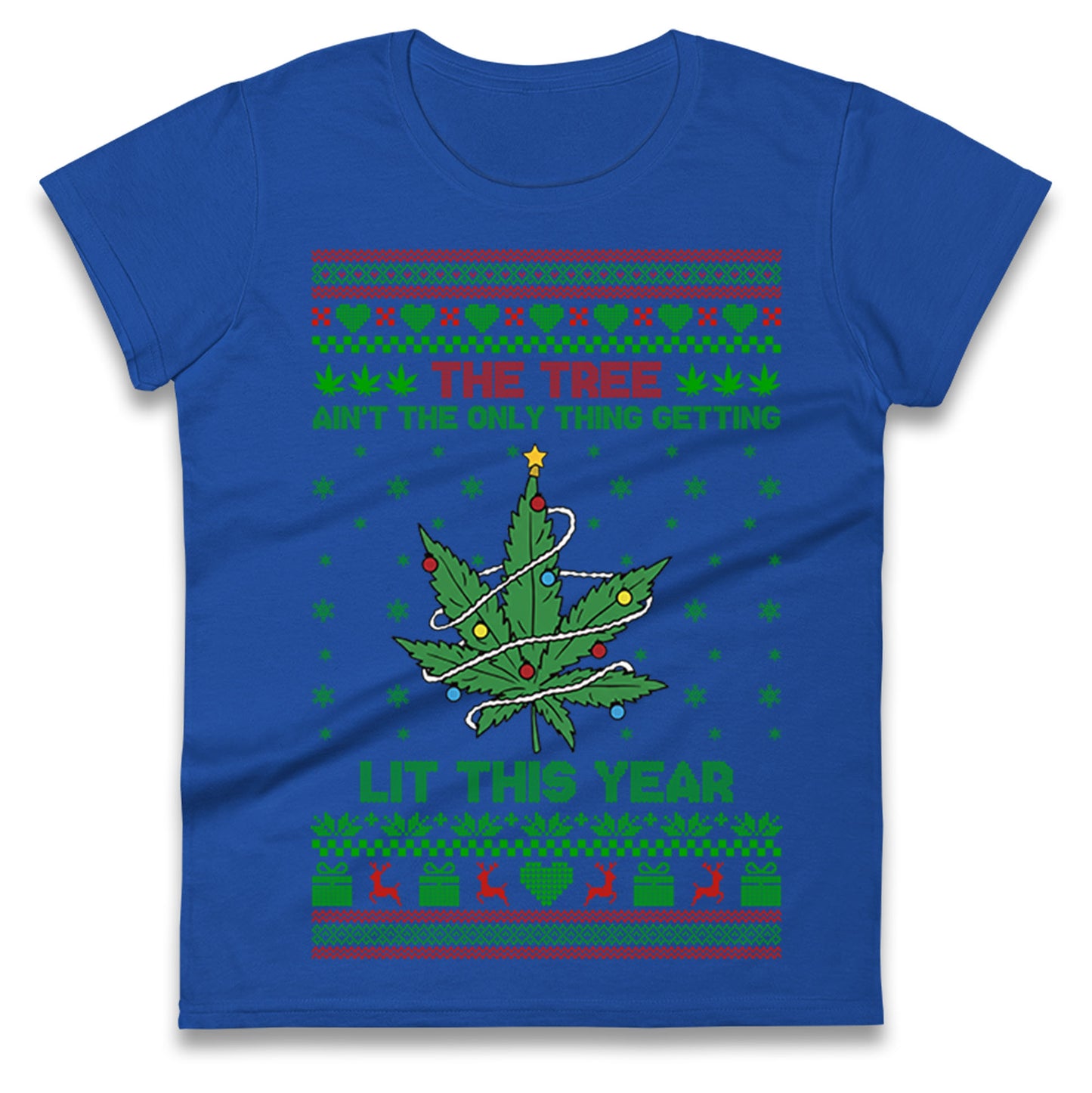 Cannabis Christmas Ladies T Shirt