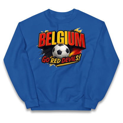 Belgium Retro Football Kids Jumper