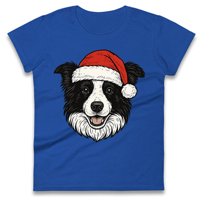 Border Collie Christmas Ladies T Shirt