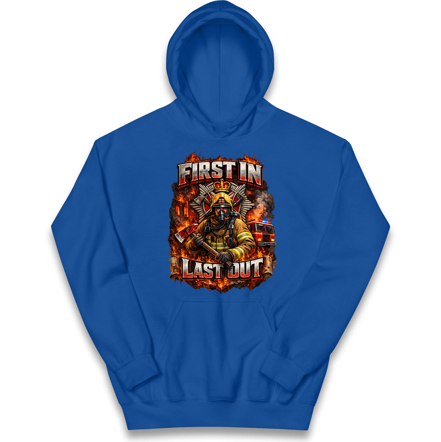 Firefighter First in Last Out Kids Hoodie