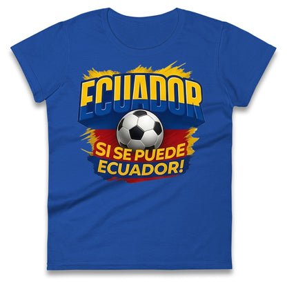 Ecuador Retro World Cup Ladies T Shirt