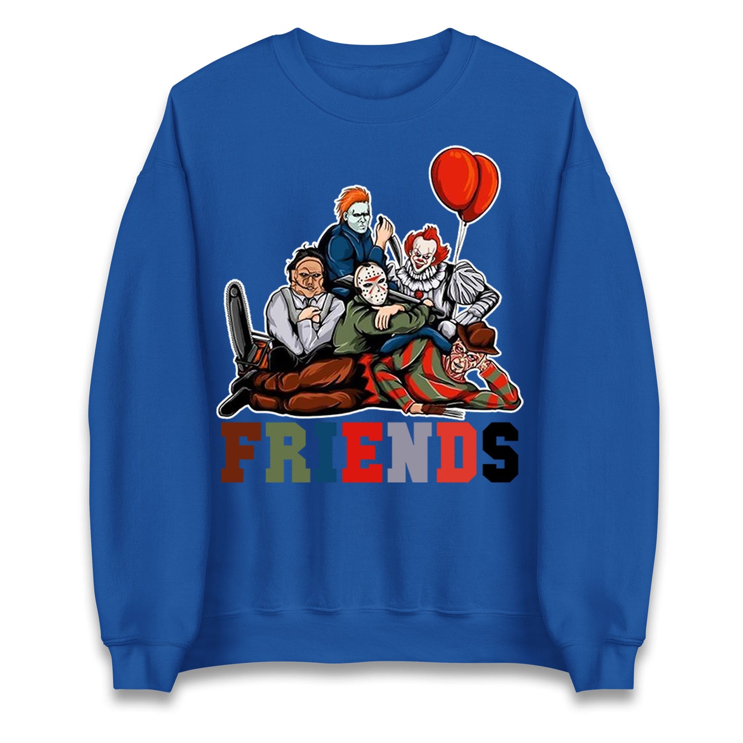 Horror Vintage Characters Friends Halloween Sweatshirt
