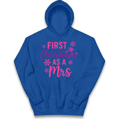 First Christmas As A Mrs Kids Hoodie