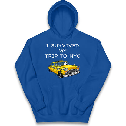 I Survived My Trip To NYC Yellow Taxi Kids Hoodie