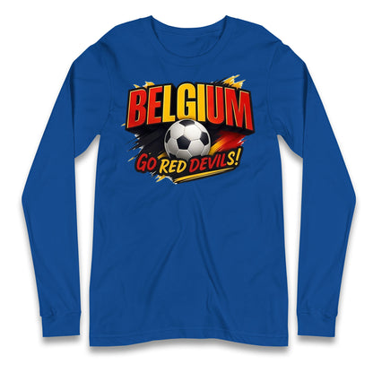 Belgium Retro Football Longsleeve T Shirt