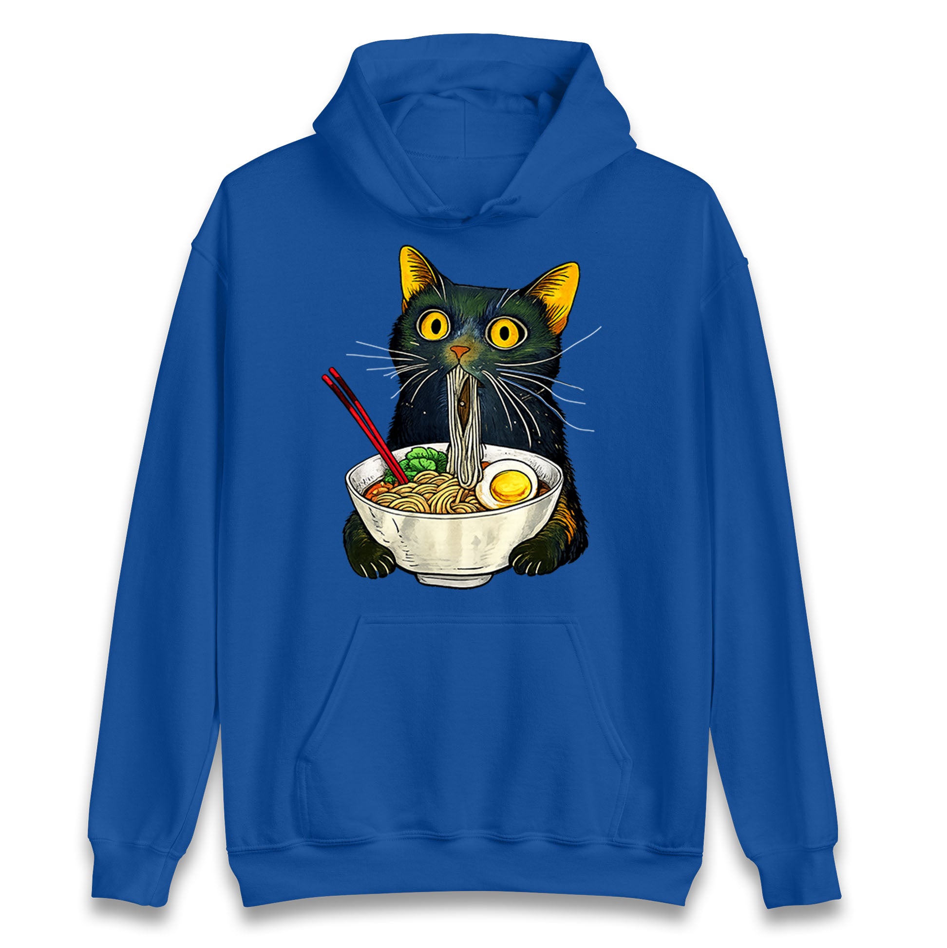 Ramen Noodle Black Cat Foodie Lover Meme Hoodie