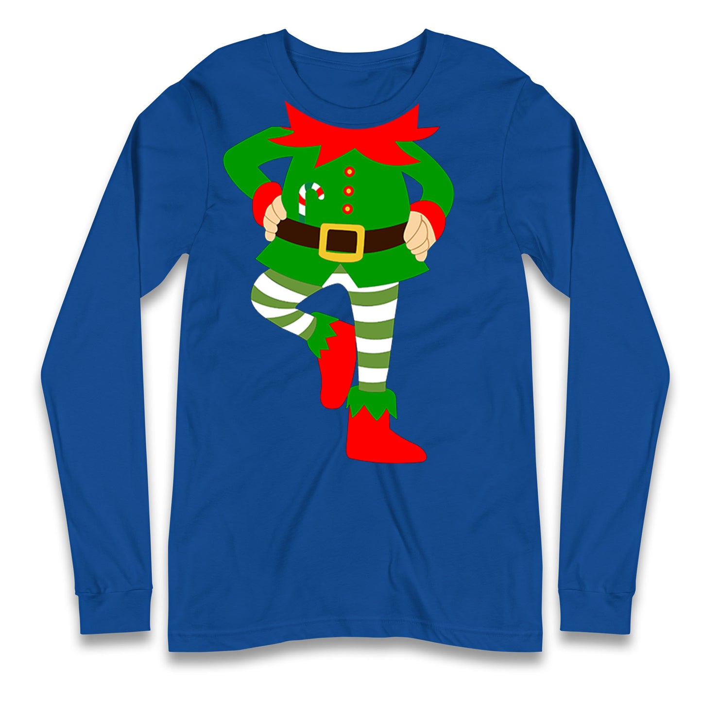 Personalise Christmas Party Wear Elf Long Sleeve T Shirt