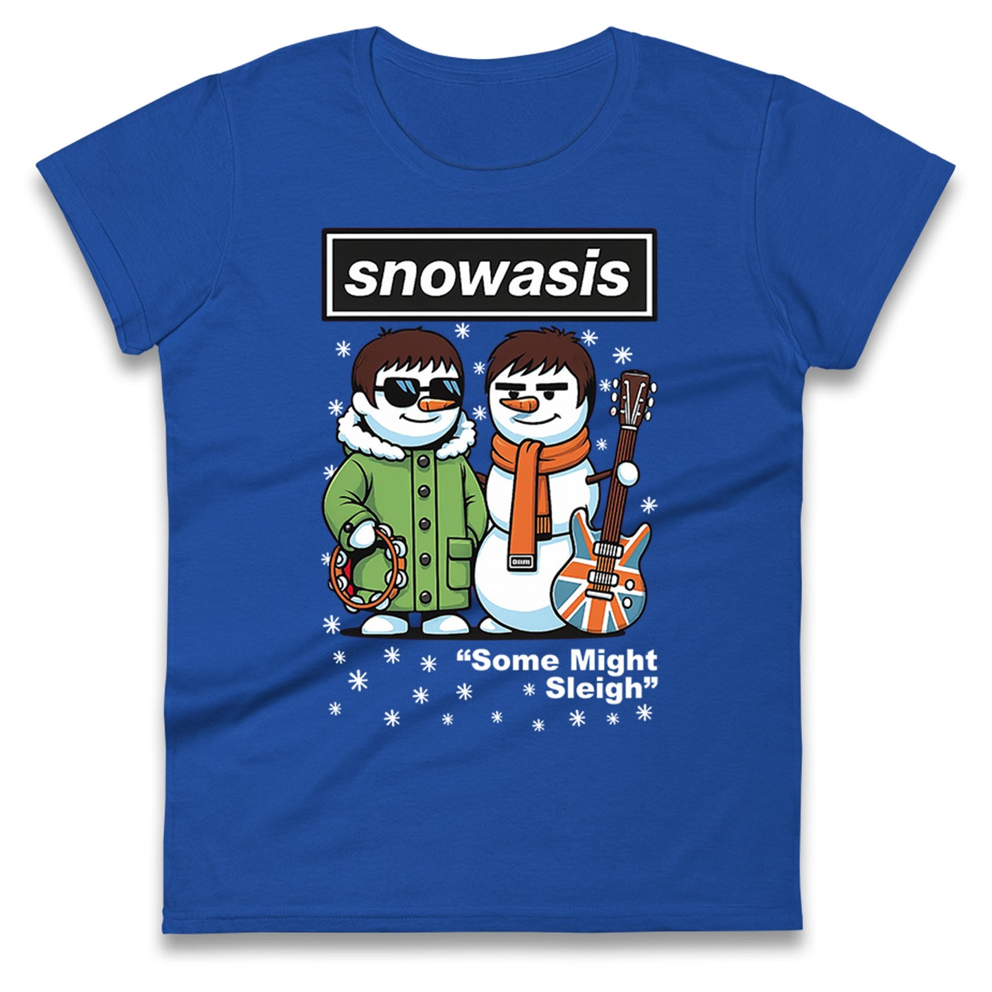 Snowasis Might Sleigh Xmas Music Band  Ladies T Shirt 