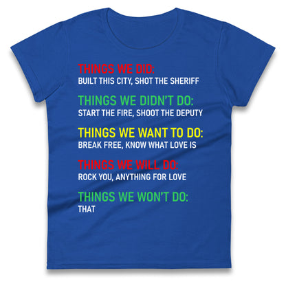 Bob Marley Music Ladies T Shirt 