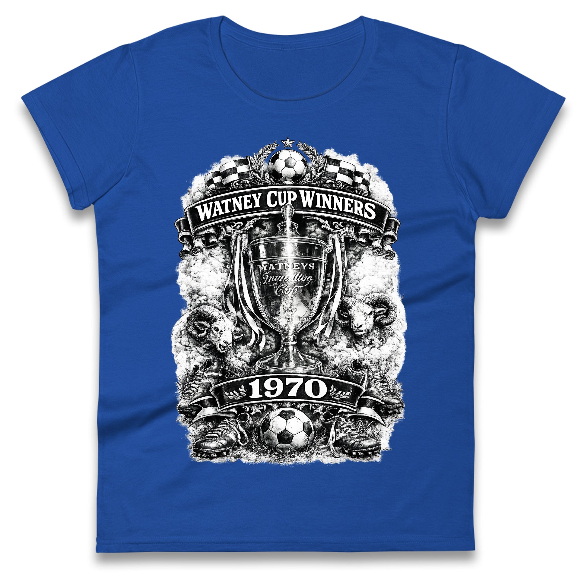 Retro Derby Watney Cup Winners 1970 Ladies T Shirt 