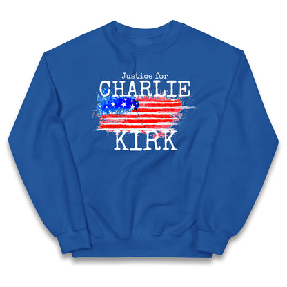 Justice For Charlie Kirk Kids Jumper