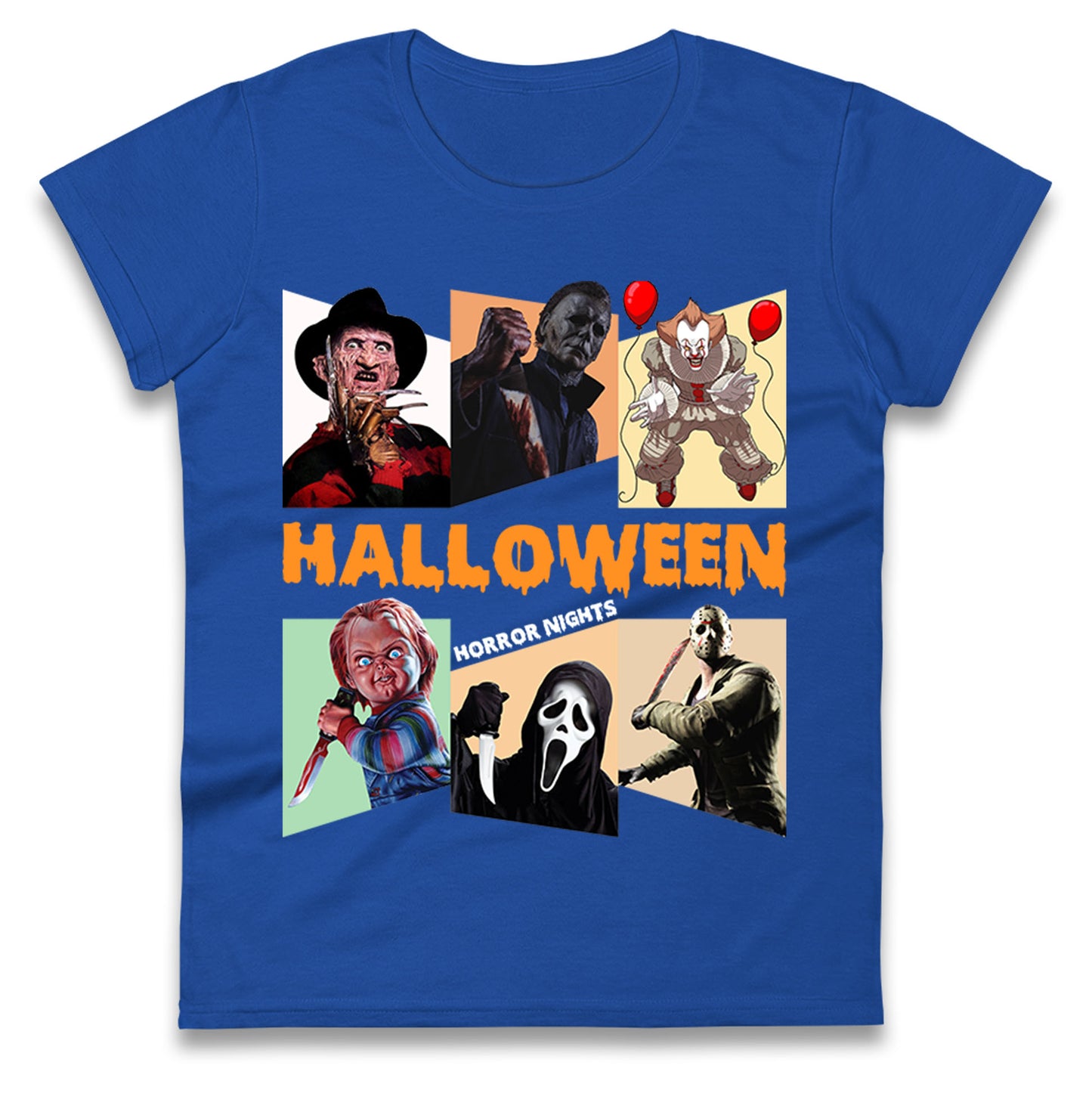 Horror Characters Halloween Horror Nights Womens t shirts