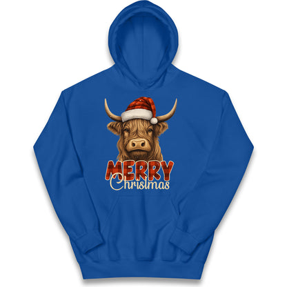 Highland Cow Christmas Kids Hoodie