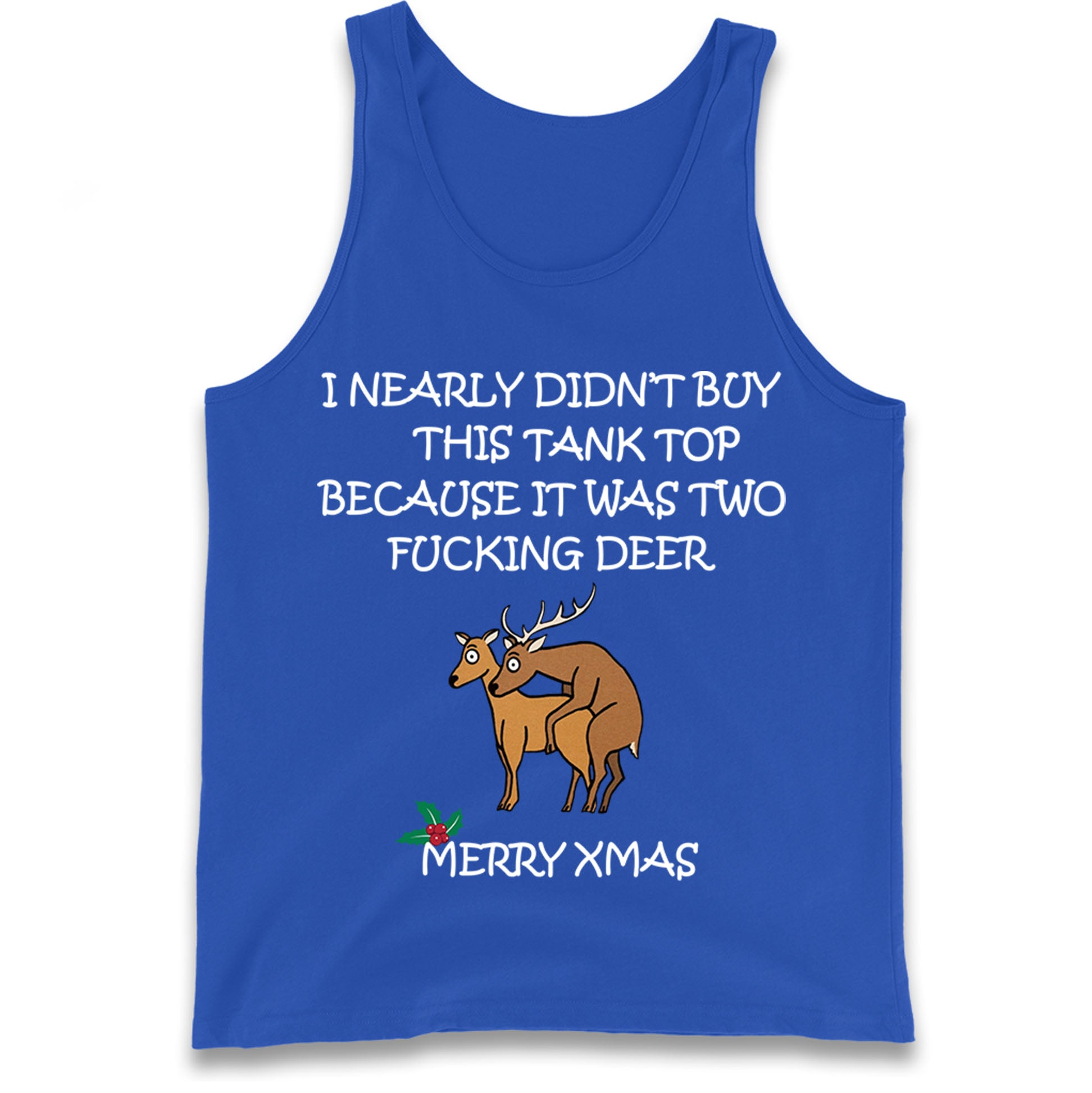 fucking deer christmas tank top