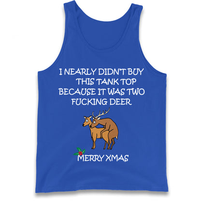 fucking deer christmas tank top