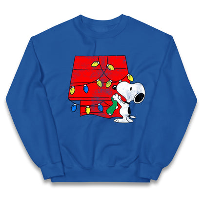 snoopy lighting house christmas jumper