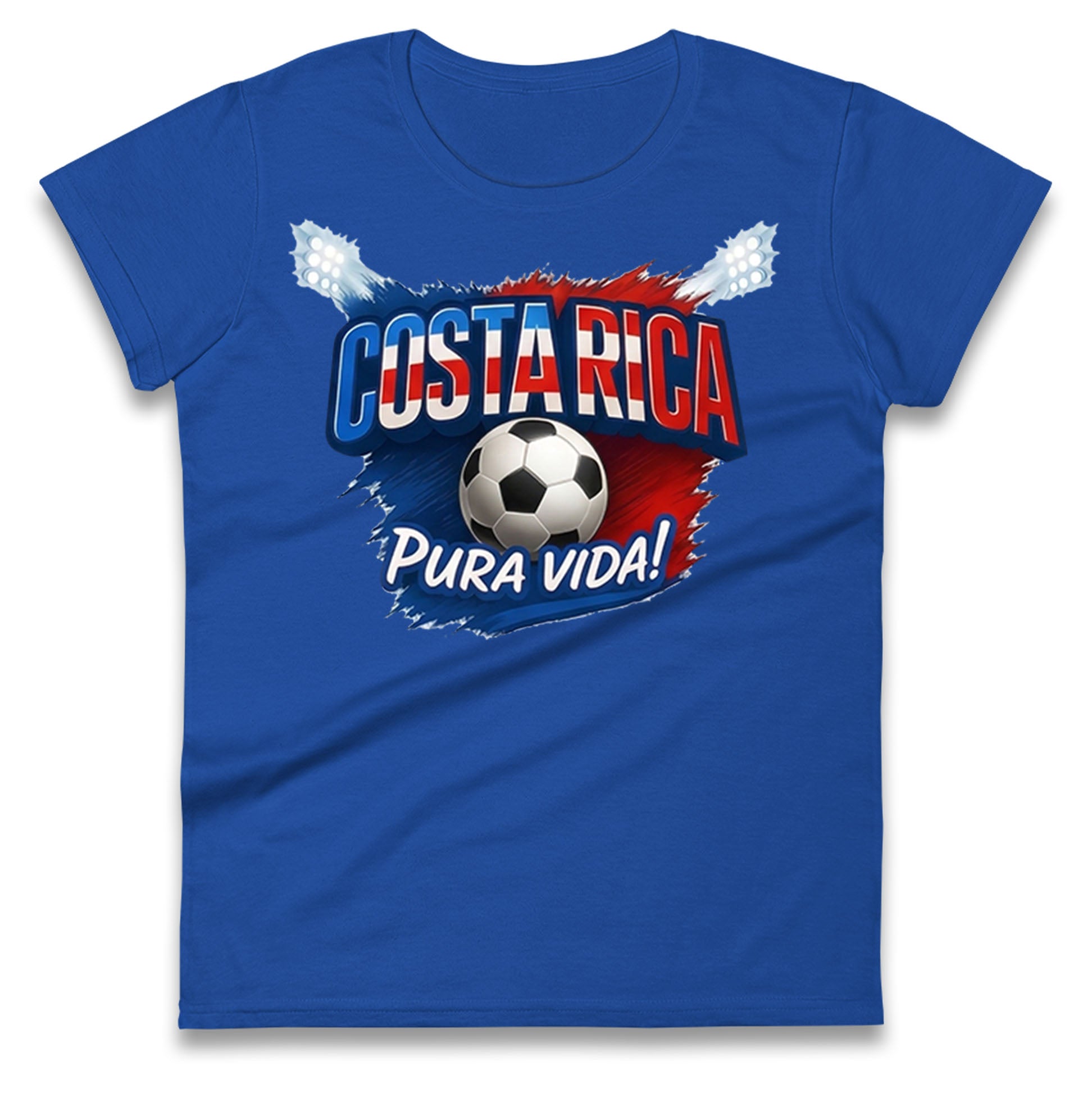 Costa Rica Retro World Cup Ladies T Shirt