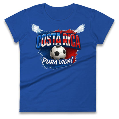 Costa Rica Retro World Cup Ladies T Shirt