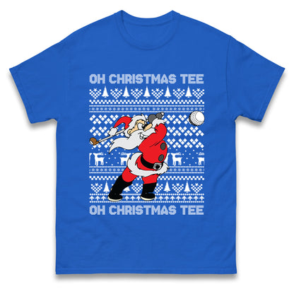 Santa Golfing Christmas T Shirt