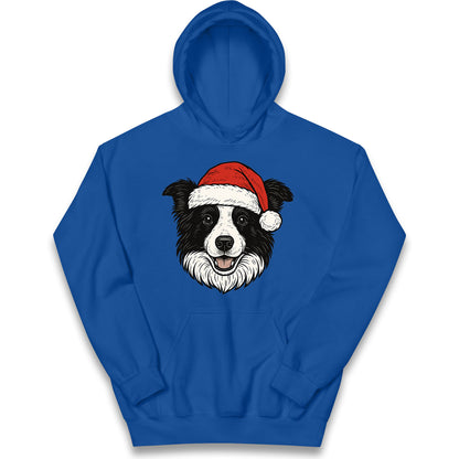 Border Collie Face Christmas Kids Hoodie