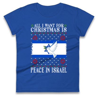 peace in israel womens t-shirt