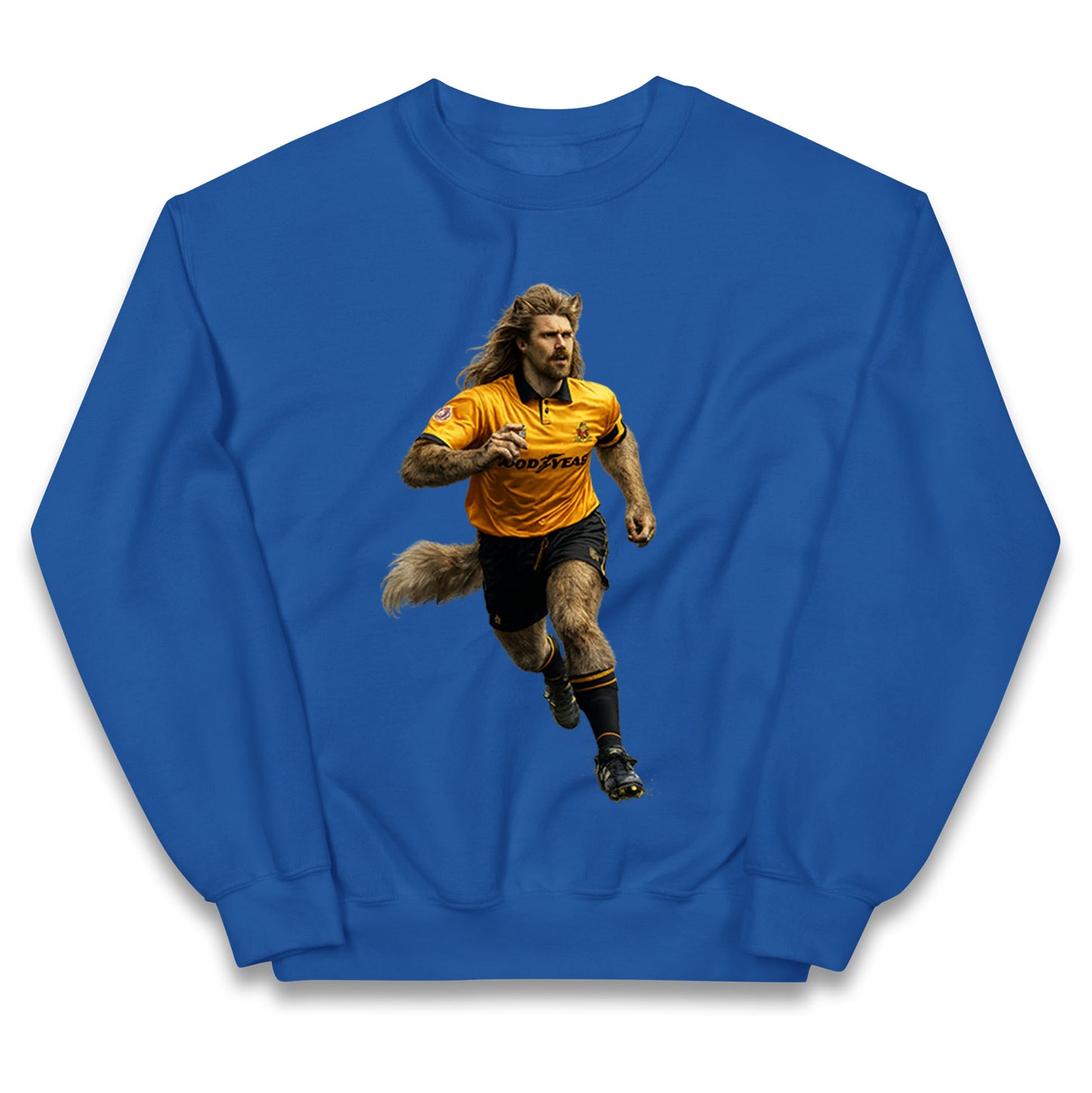 Retro John The Wolf Wolves Football Kids Jumper