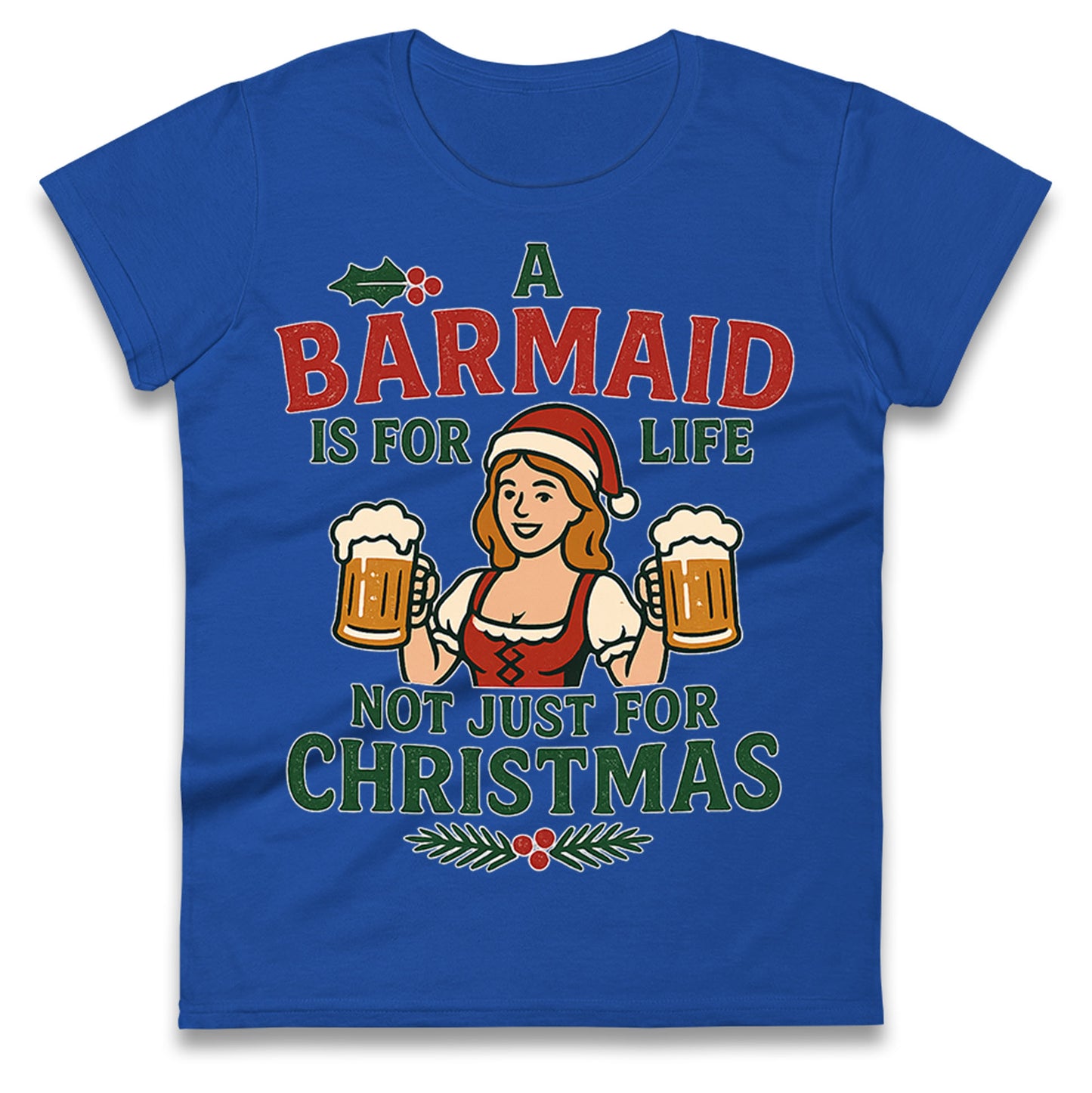 Barmaid Xmas Ladies T Shirt
