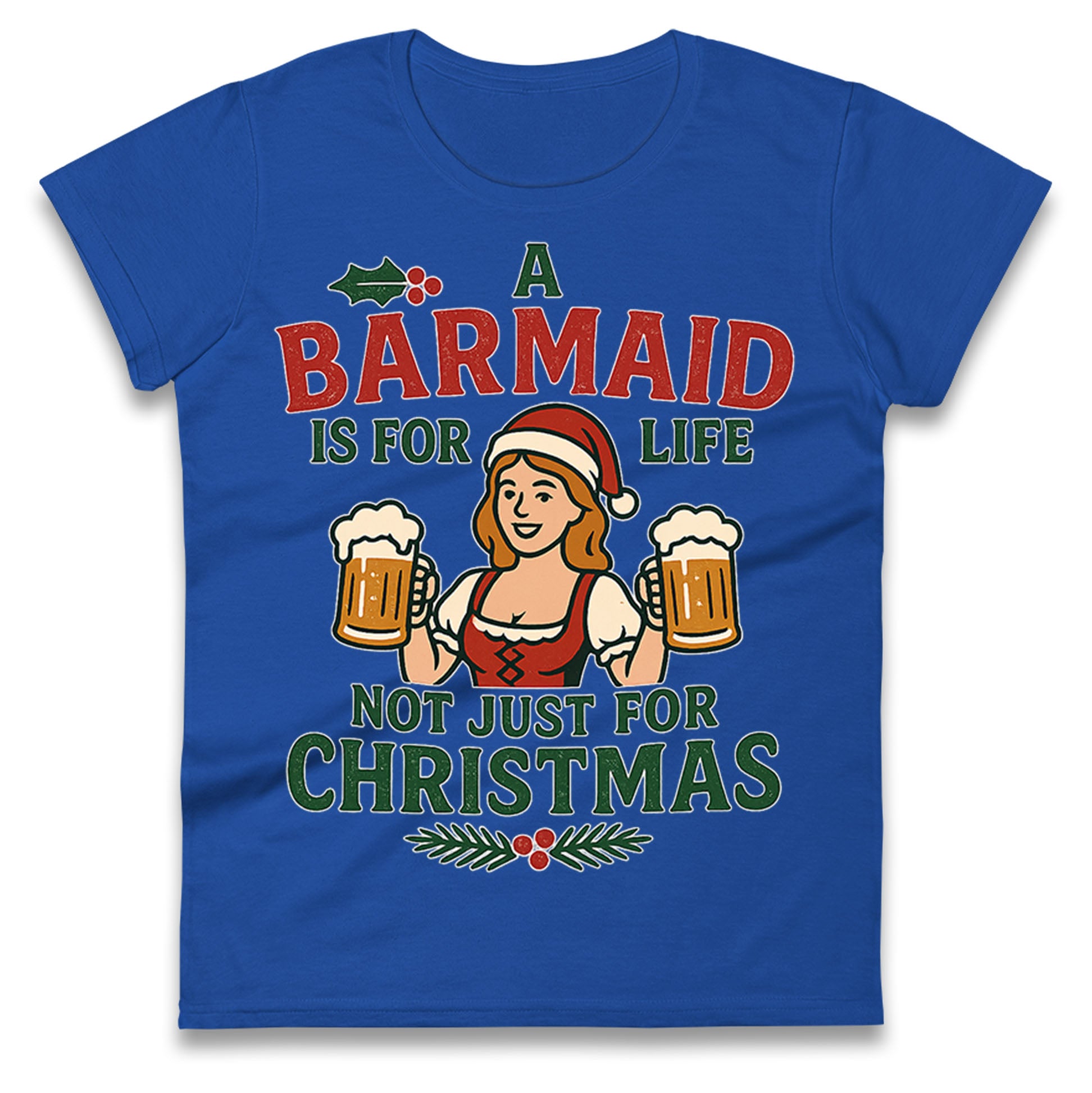 Barmaid Xmas Ladies T Shirt