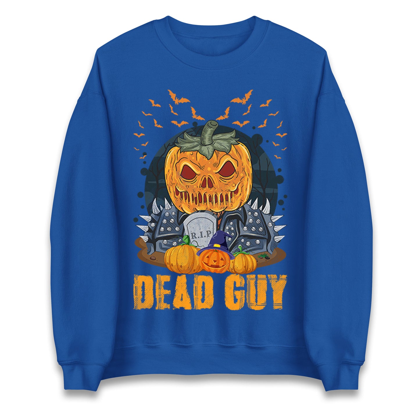 Scary Pumpkin Dead Guy Halloween Sweatshirt
