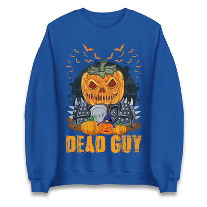 Scary Pumpkin Dead Guy Halloween Sweatshirt
