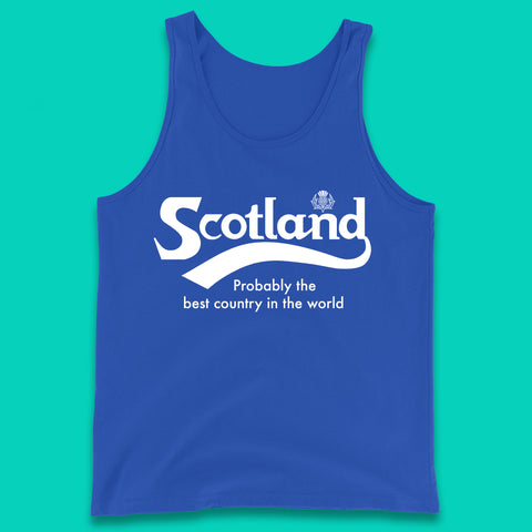 Scotland Probably The Best Country In The World Country Name in Fancy Type with Baseball Style Swoosh Underline Tank Top