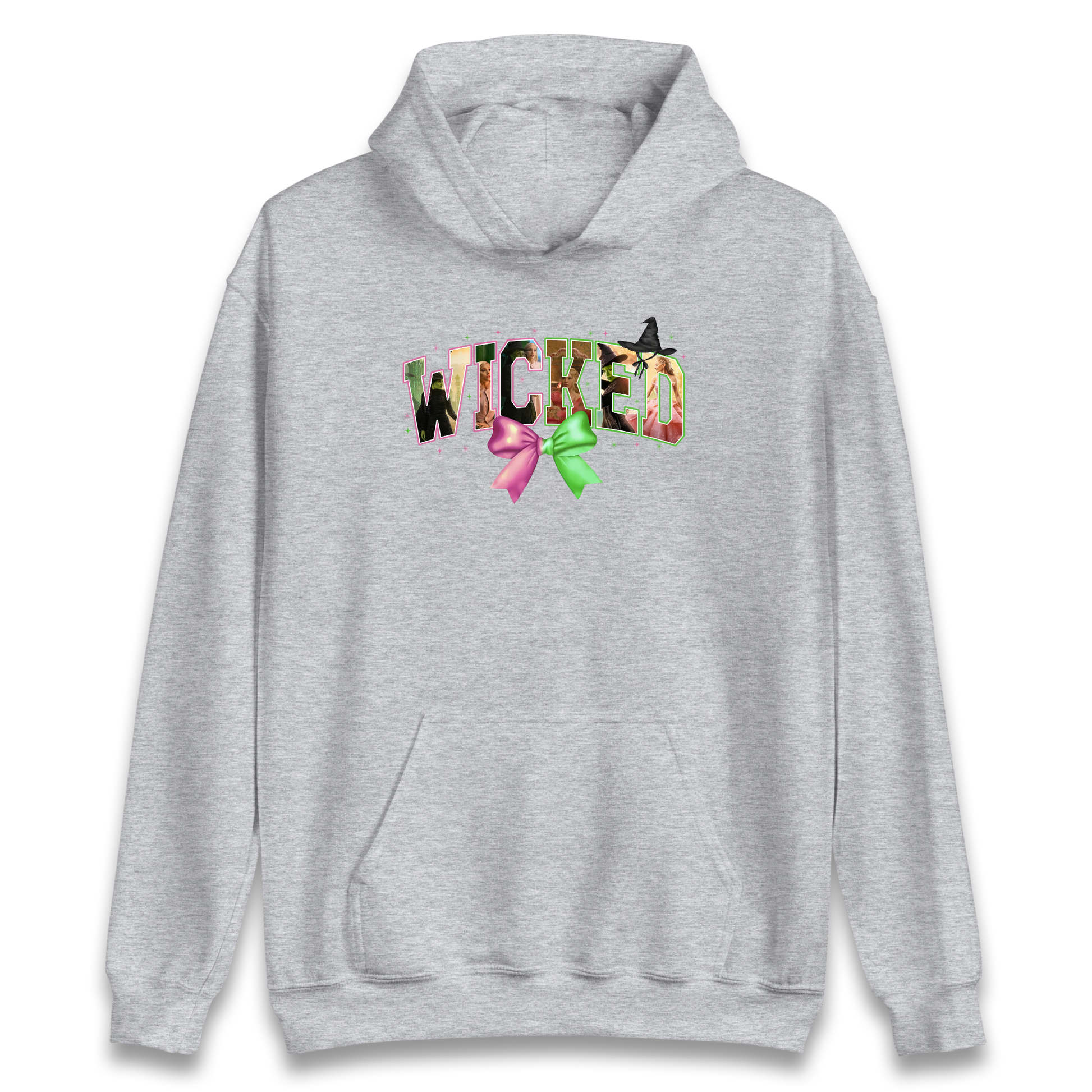Wicked pink and green Bow Hoodie