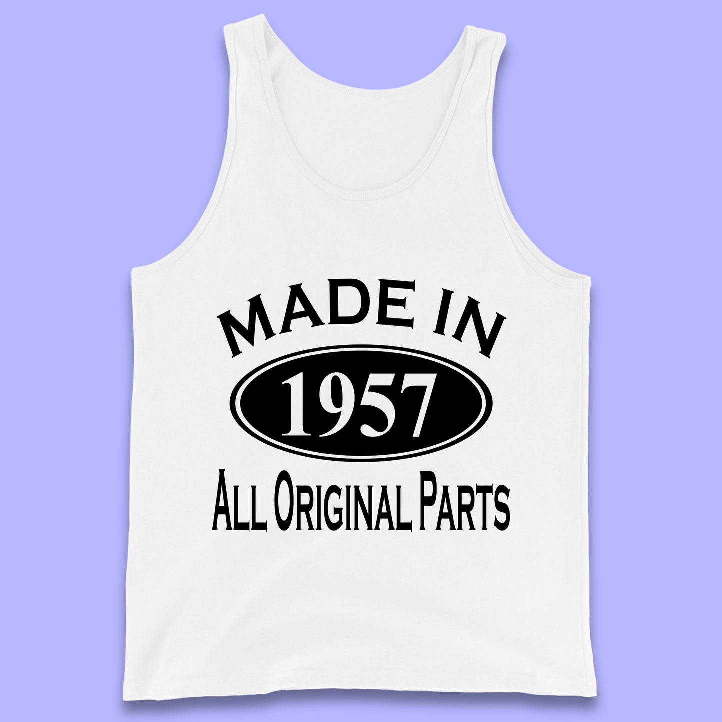 Made In 1957 All Original Parts Vintage Retro 66th Birthday Funny 66 Years Old Birthday Gift Tank Top
