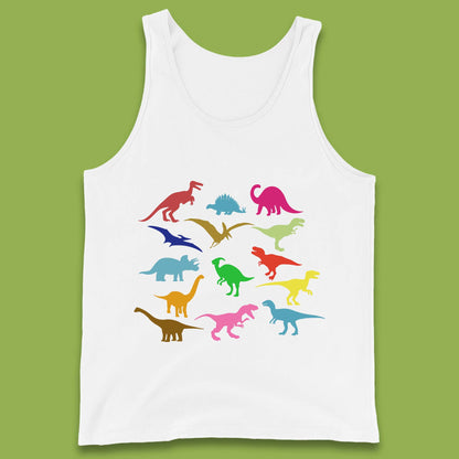 Colourful Dinosaurs Dino Fossil Dinosaurs Wild Nature Prehistoric Paleontology Velociraptor Tank Top
