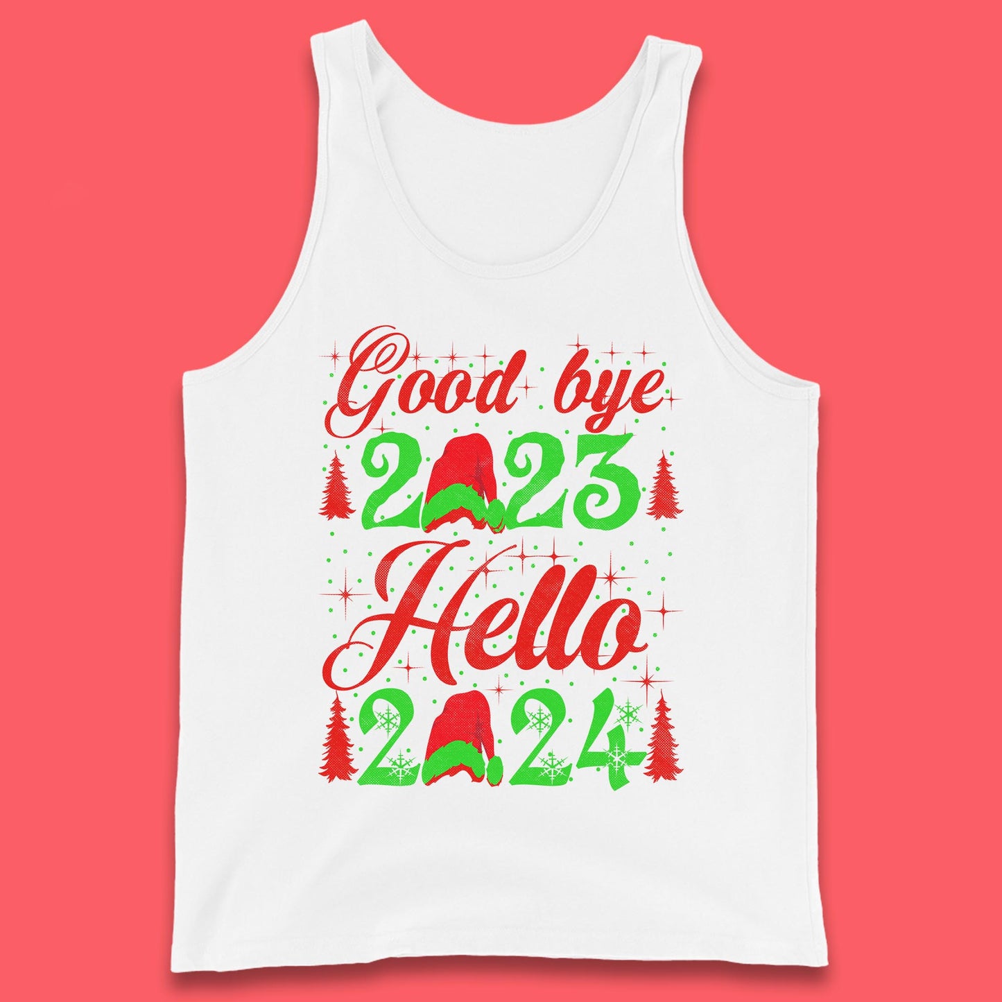 Good Bye 2023 Hello 2024 Merry Christmas Happy New Year Xmas Festive Celebration Tank Top